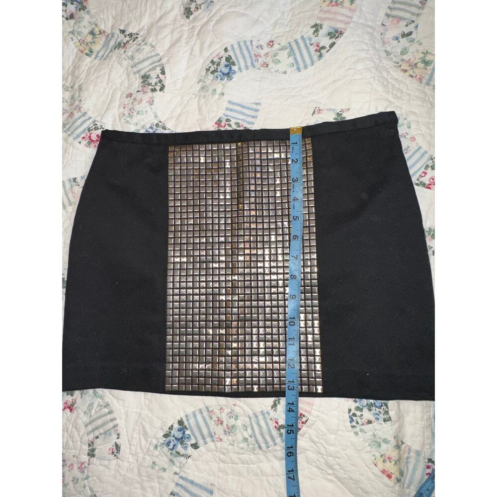 MASON BLACK STUDDED PANEL MINISKIRT 6 - Picture 7 of 7
